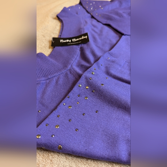 Betty Barclay studded sleeves purple top XL - Picture 2 of 8